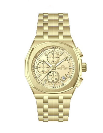 Western Men’s Stainless Steel Chronograph Watch – High Precision, Elegant Design