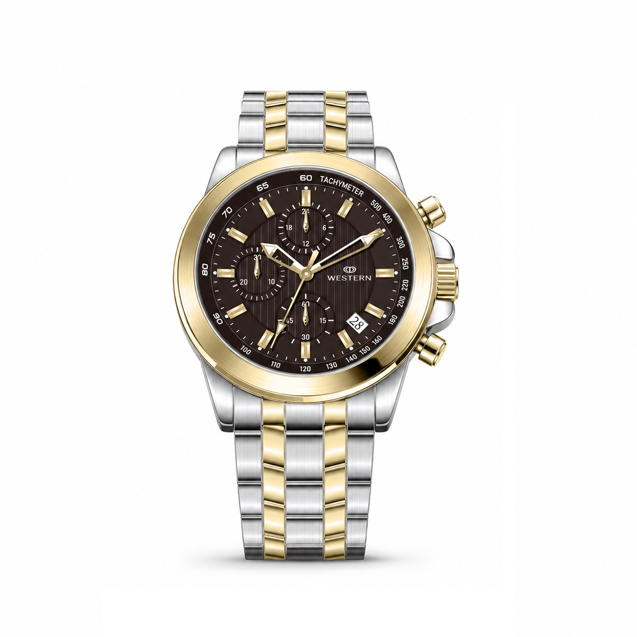 Western Chronograph Watch for Men –Luxury Design with Stainless Steel Strap
