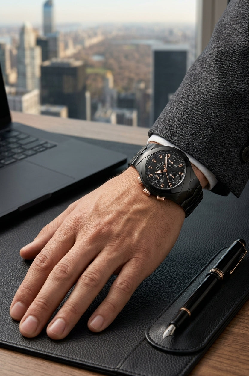 Exclusive Men's Chronograph Watch with Stainless Steel Bracelet