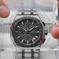 Western Chronograph Watch – Silver- Black Timeless Luxury for Modern Men