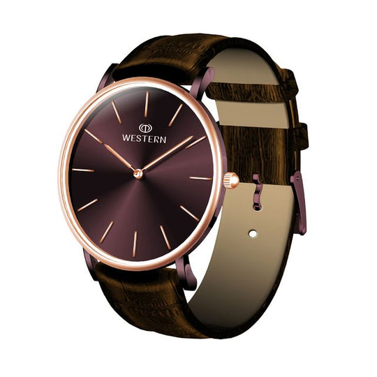 Leather Strap Casual Watch with Brown Dial & Brown Strap – Timeless Elegance