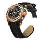 Western Men's Chronograph Watch – Genuine Leather Strap, Butterfly Clasp, 5 ATM Water Resistant | Premium Analog Wristwatch for Men