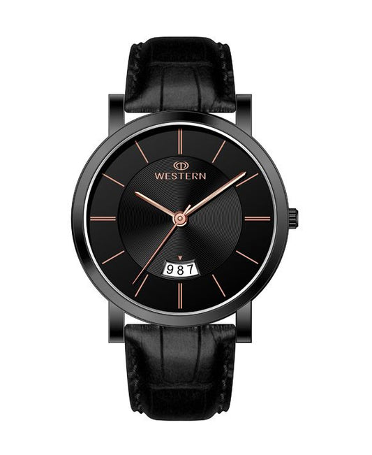 Men's Analog Leather Casual Watch Amico Swries