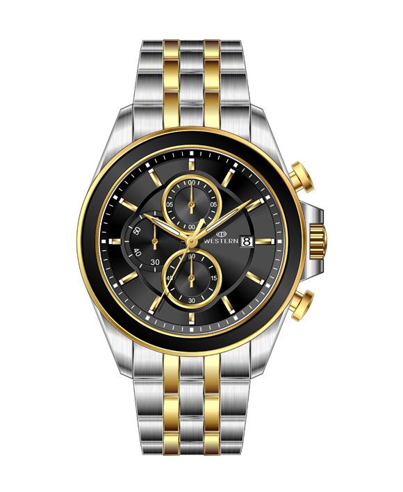 Men's Quartz Analogue Stainless-Steel Bracelet Chronograph Watch