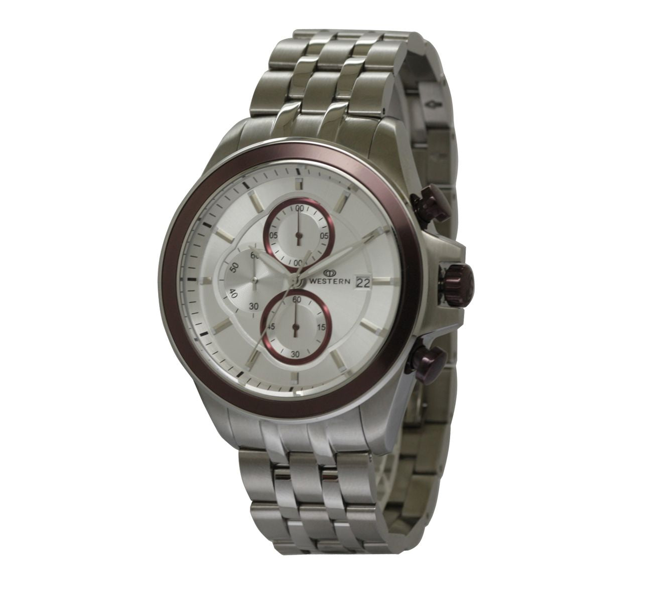 Men's Quartz Analogue Stainless-Steel Bracelet Chronograph Watch