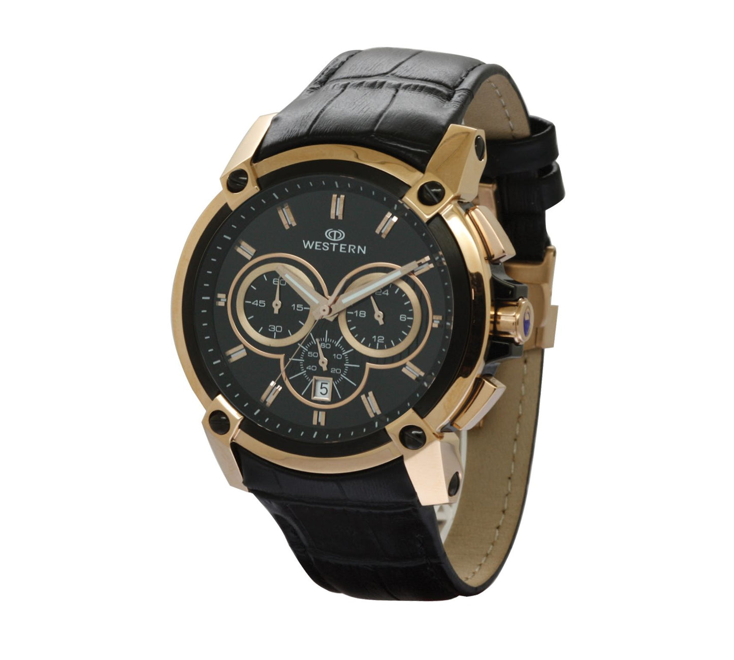 Vergant Series Men's Quartz Analogue Leather Strap Chronograph Watch