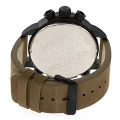 Men's Leather Strap Dual Time, Multifunction Watch