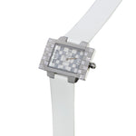 Western Ladies Leather Strap Watch With Silver Dial & White Strap (7304-3013)