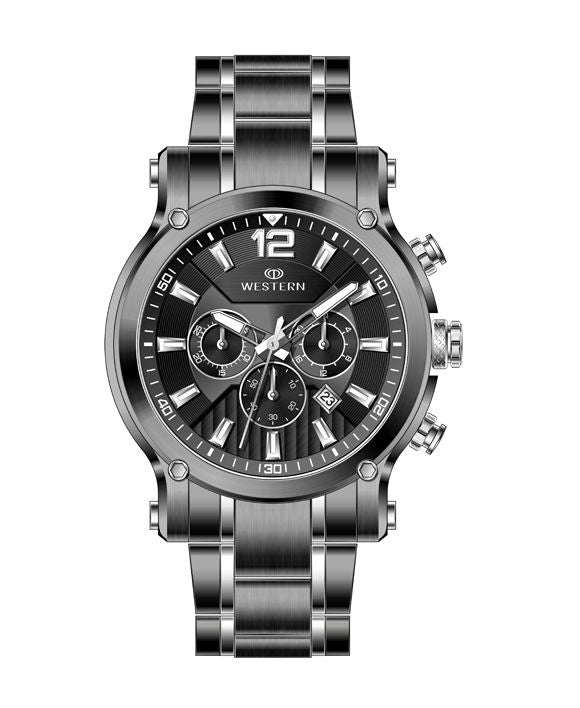 Men's Quartz Analogue Stainless-Steel Bracelet Chronograph Watch