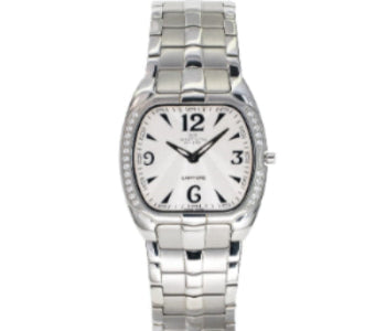 Men's All Stainless-Steel Band, 3.95MM Slim Watch with Silver & Black Dial