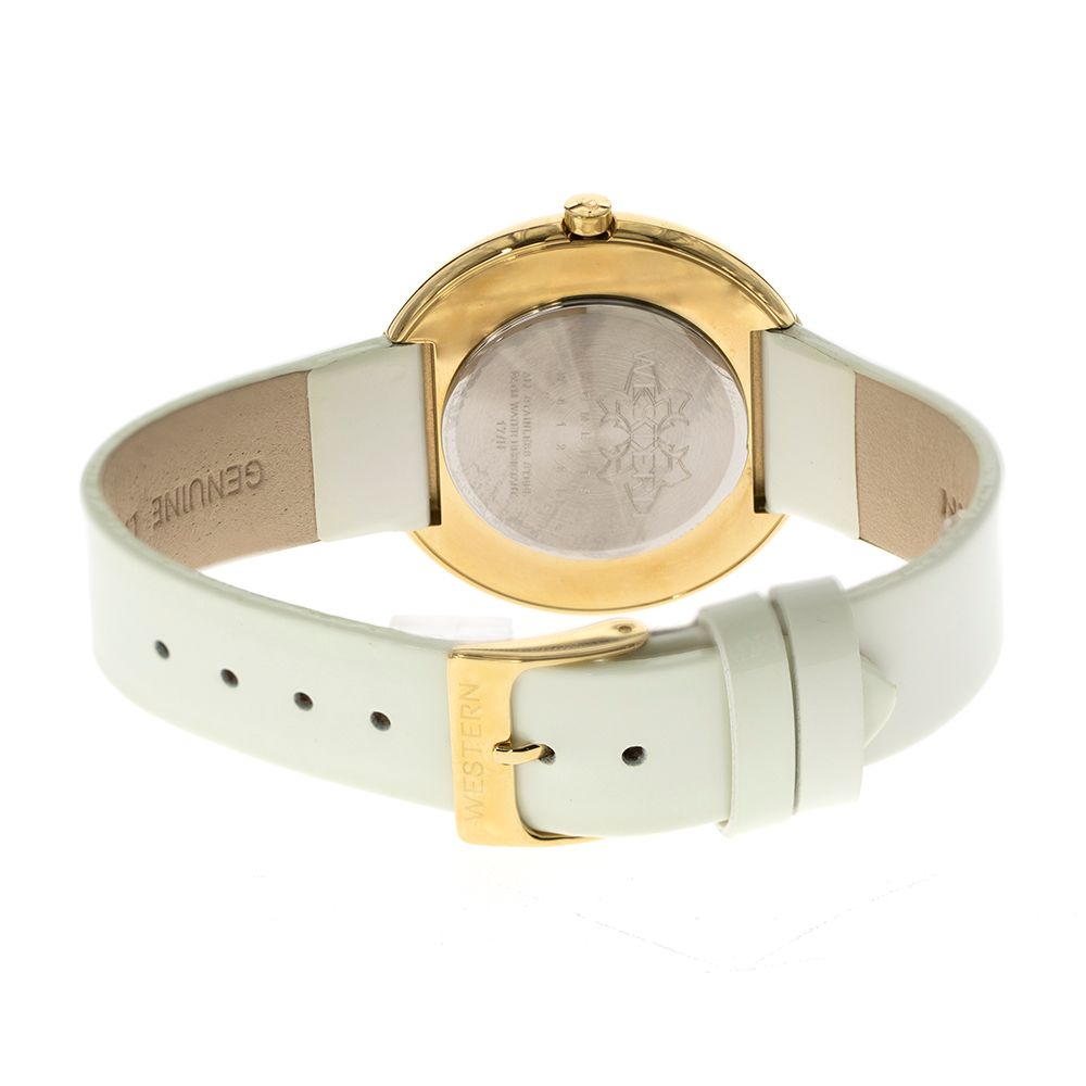 Linda Series white Leather Strap Ladies Watch