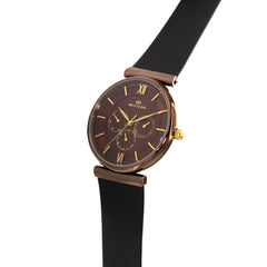 Men's Quartz Analogue Multifunction Leather Strap Watch