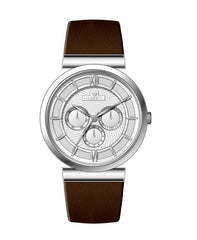 Men's Quartz Analogue Multifunction Leather Strap Watch