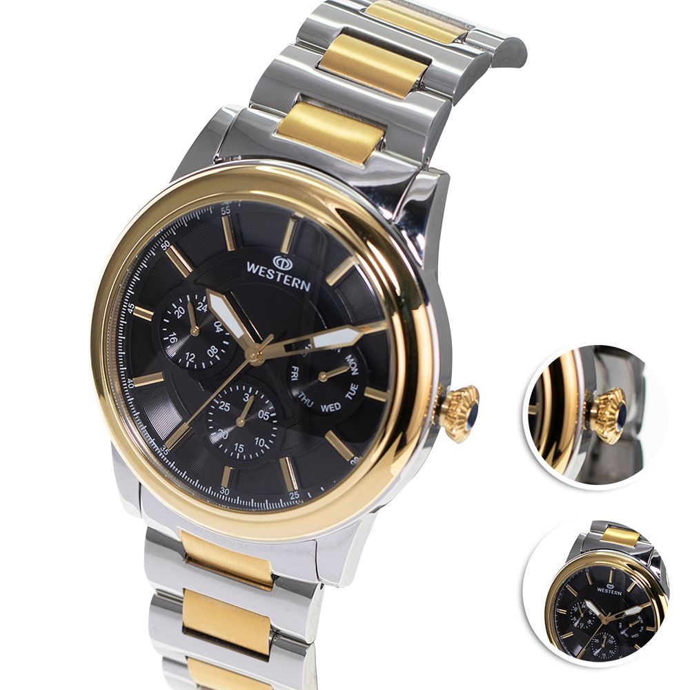 Men's Quartz Analogue Stainless-Steel Bracelet Multifunction Watch