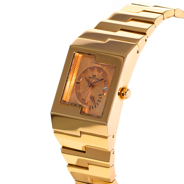 SKMEI Golden Luxury Quartz Men Women Watches Gold Bracelet Wrist Watches  Stainless Steel Fashion Female Male Clock Gift - Walmart.com