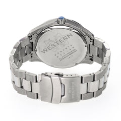 Men’s Stainless-Steel Watch with Orange Dial – Sleek & Modern Design