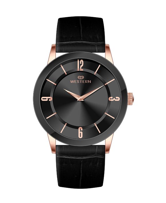 Men's Quartz Analogue Casual Leather Strap Watch