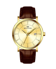 Men's Quartz Analogue Leather Strap Casual Watch
