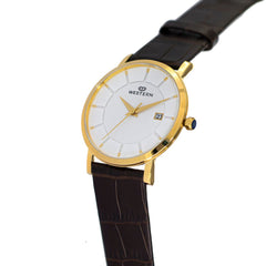 Men's Quartz Analogue Leather Strap Casual Watch