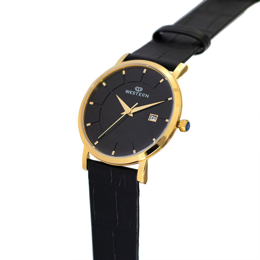 Men's Quartz Analogue Leather Strap Casual Watch