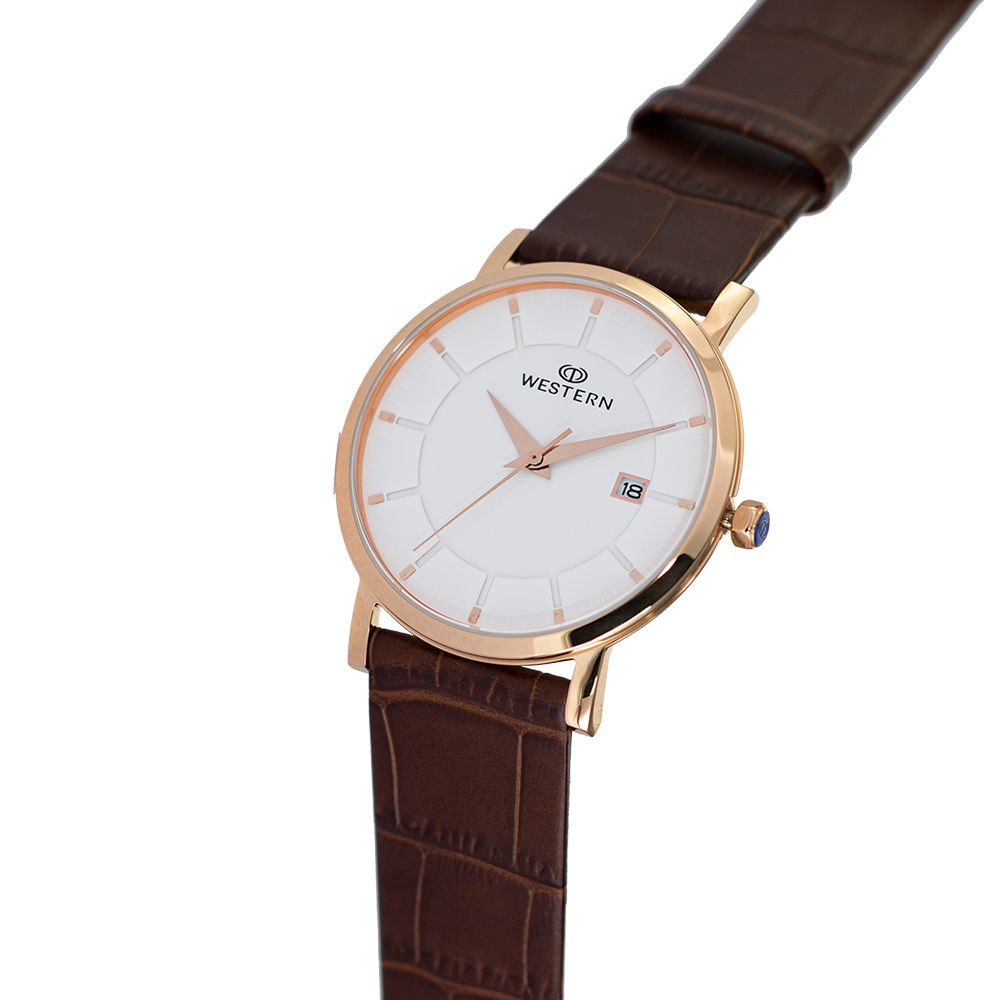 Men's Quartz Analogue Leather Strap Casual Watch