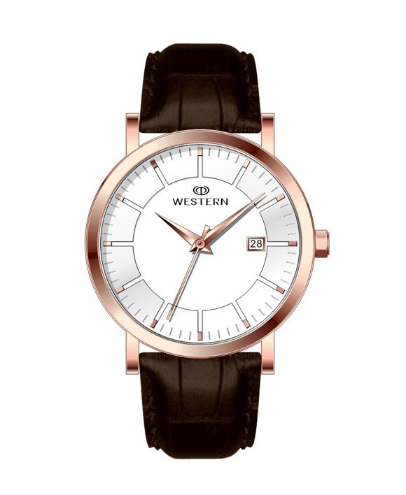 Men's Quartz Analogue Leather Strap Casual Watch