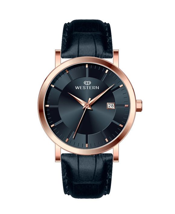 Men's Quartz Analogue Leather Strap Casual Watch