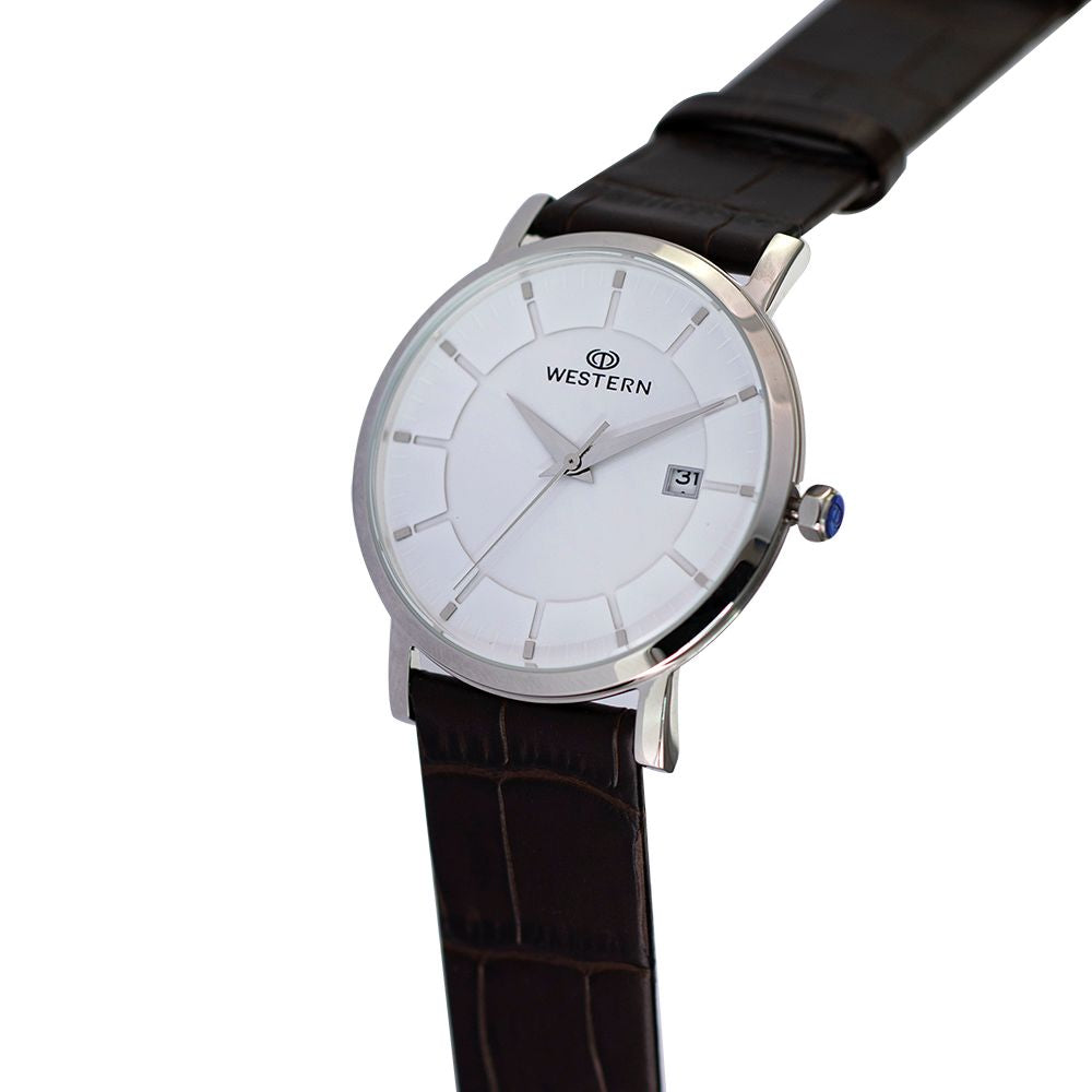 Men's Quartz Analogue Leather Strap Casual Watch