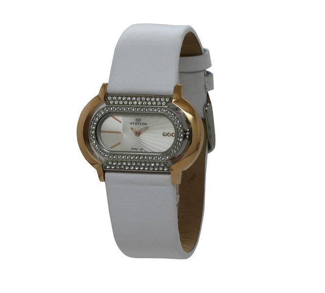 Elegant Ladies' Analogue Quartz Watch | White Dial & White Strap