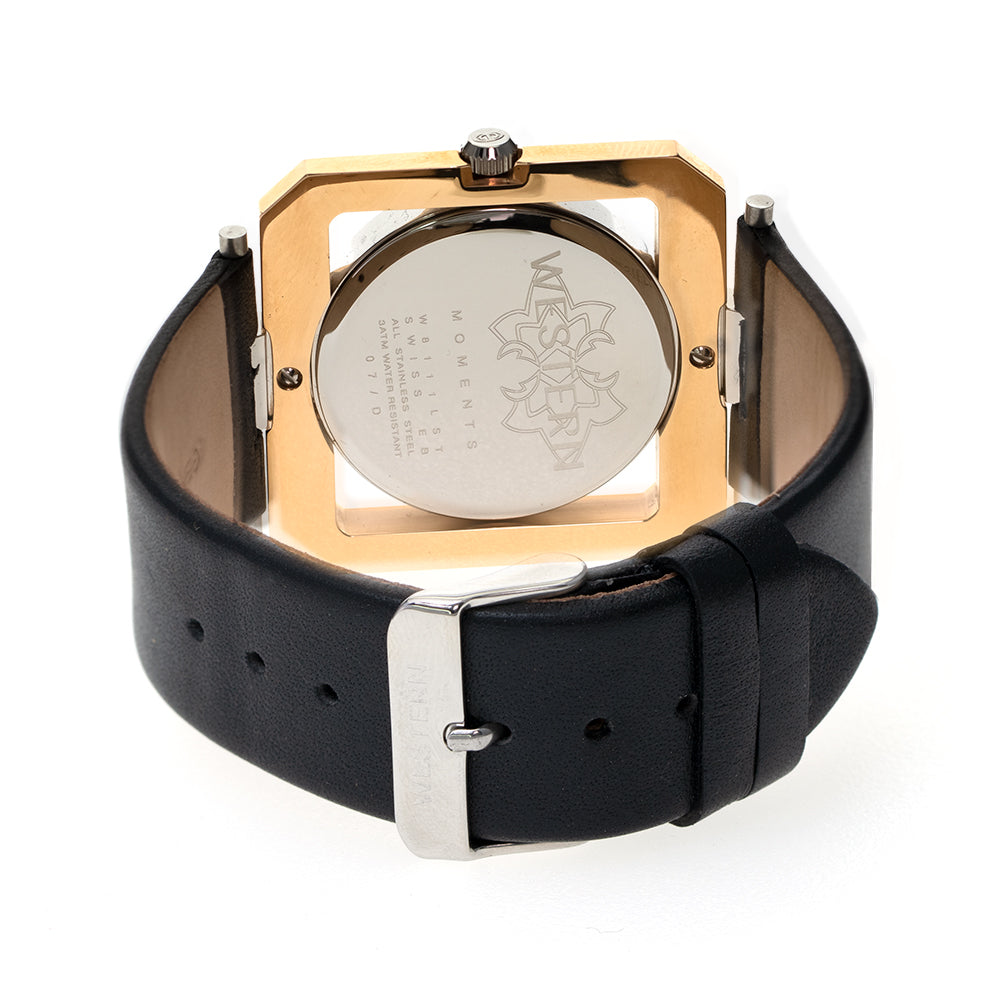 Elegant Ladies' Analogue Quartz Watch | Black Dial & Leather Strap