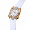 Quartz Analogue Ladies Watch with White Leather Strap