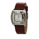 Quartz Analogue Leather Strap Ladies Watch with Silver Dial.