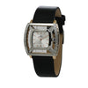 Quartz Analogue Black Dial Ladies Watch with Leather Strap.