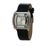 Quartz Analogue Black Dial Ladies Watch with Leather Strap.