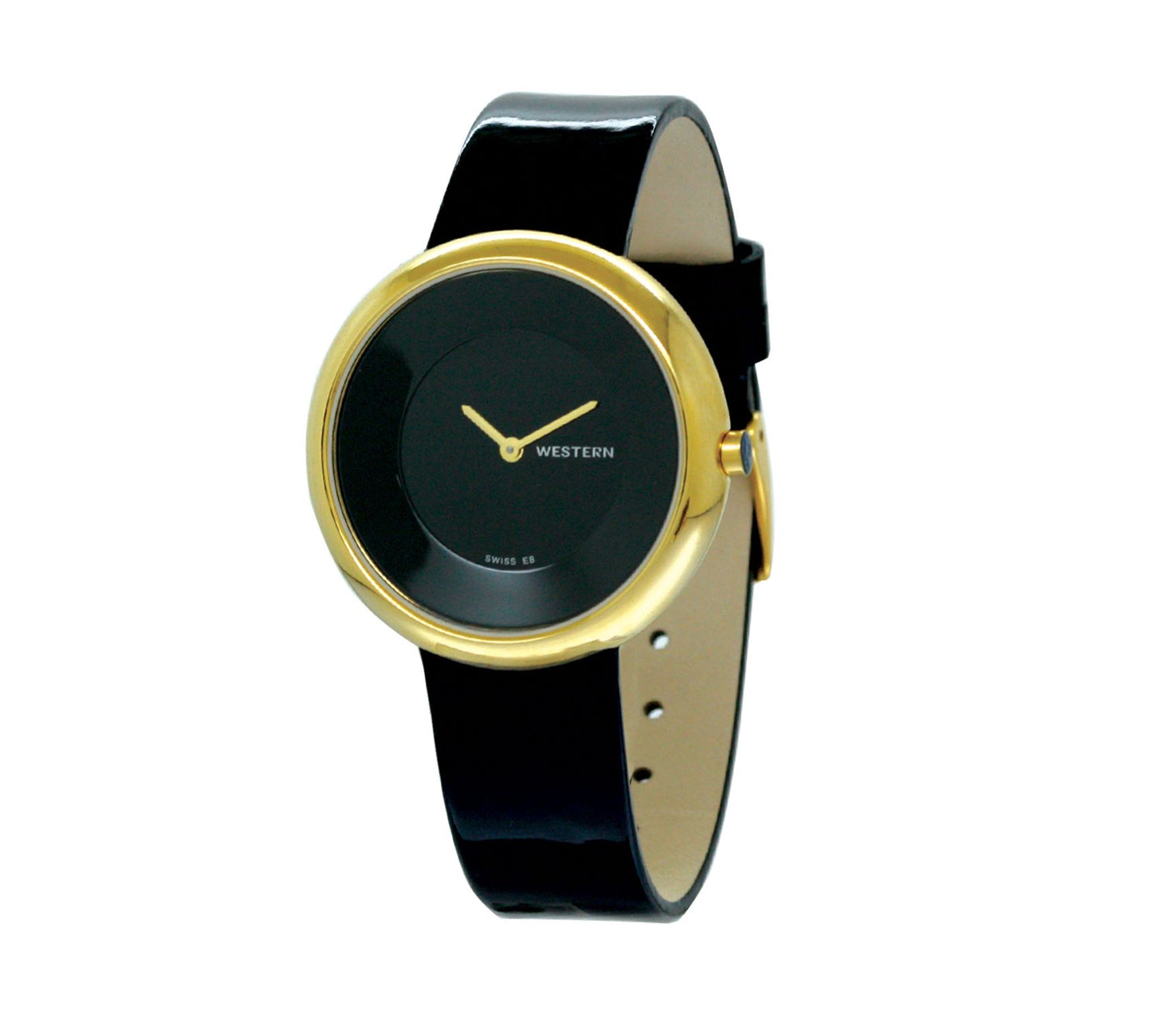 Linda Series Black Leather Strap Ladies Watch