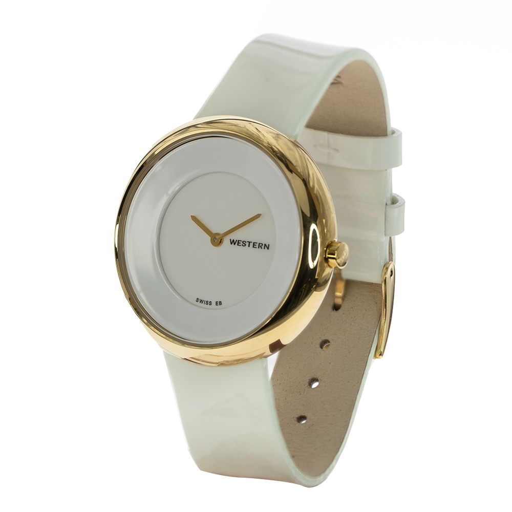 Linda Series white Leather Strap Ladies Watch