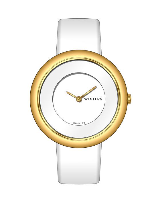 Linda Series white Leather Strap Ladies Watch