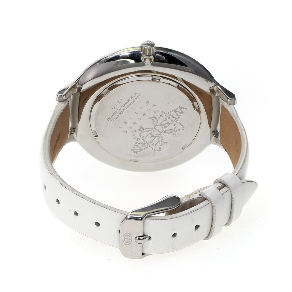 Elegant Ladies' Analogue Quartz Watch | White Dial & Leather Strap