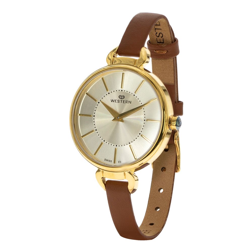 Elegant Ladies Quartz Analogue Leather Strap Watch – Silver Dial