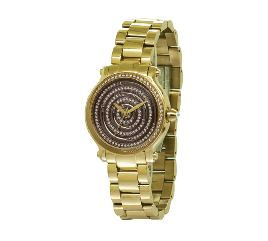 Women's quartz analogue watch with black dial and bracelet