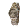 Women's quartz analogue watch with golden dial and bracelet