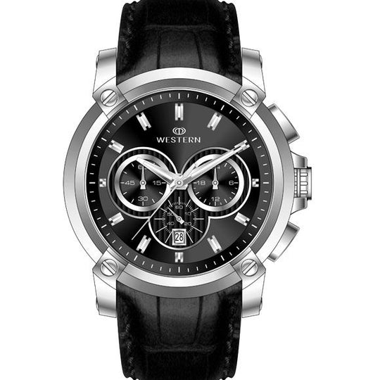 Vergant Series Men's Quartz Analogue Leather Strap Chronograph Watch