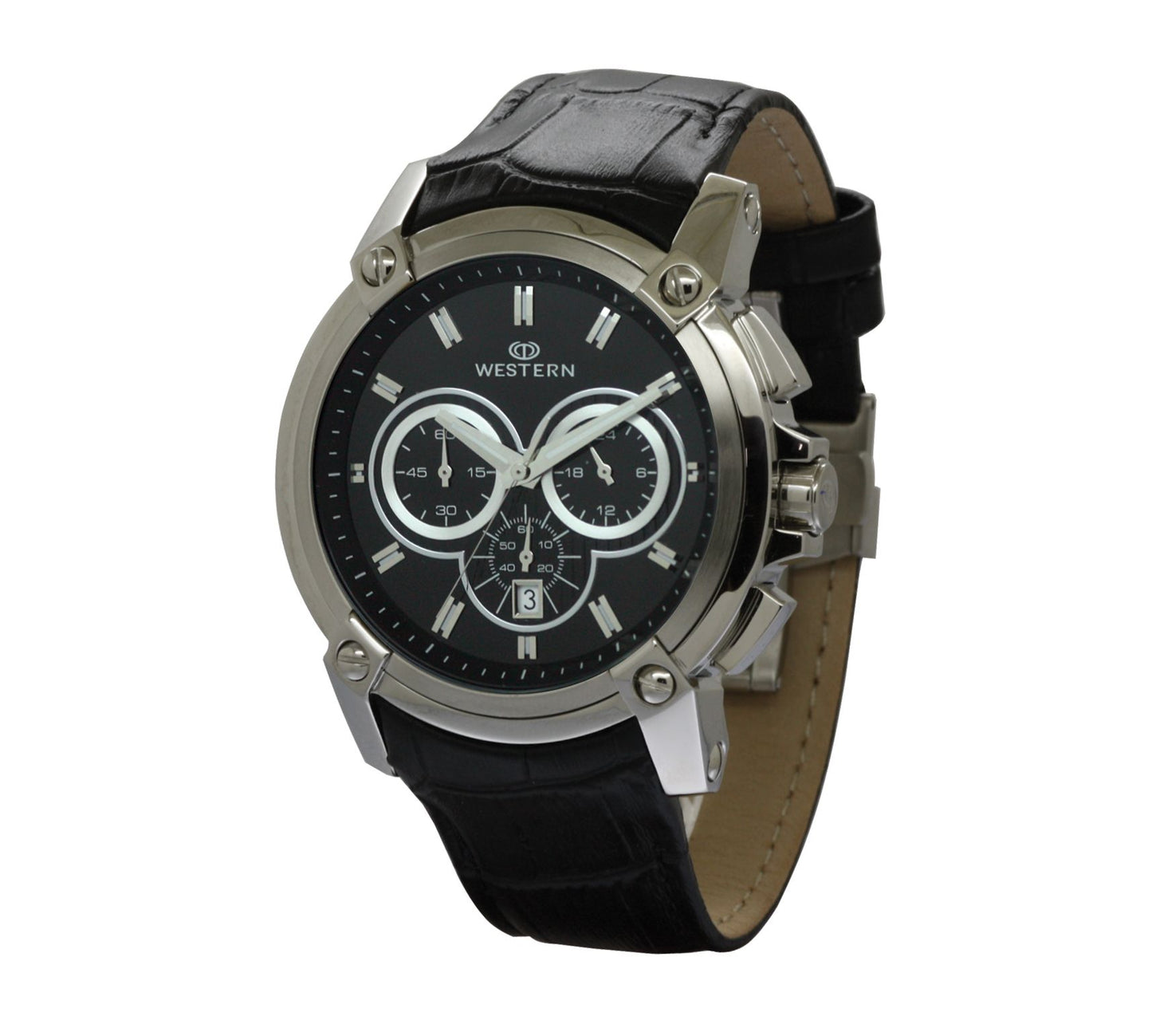 Vergant Series Men's Quartz Analogue Leather Strap Chronograph Watch