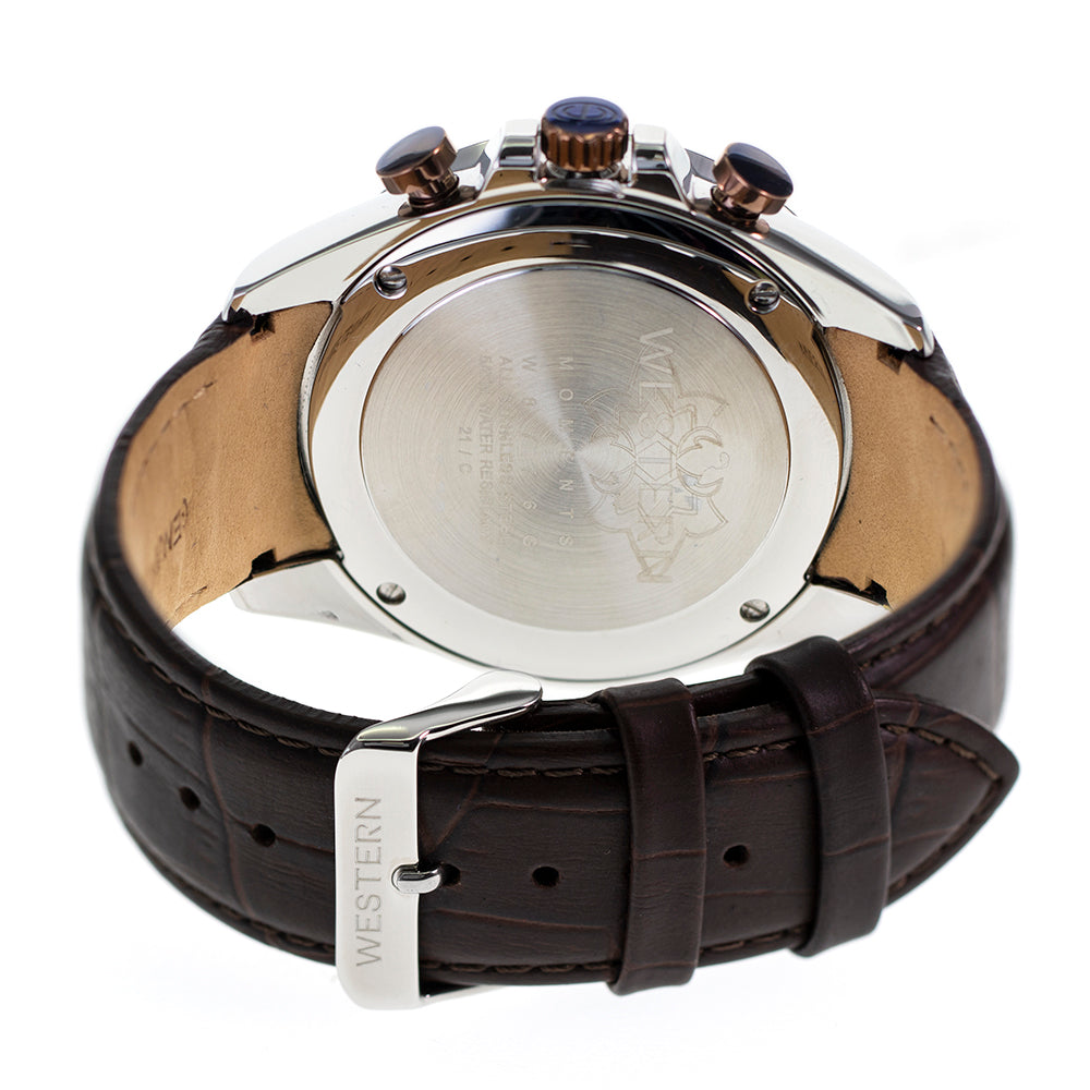 Men's Quartz Analogue Leather Strap Chronograph Watch