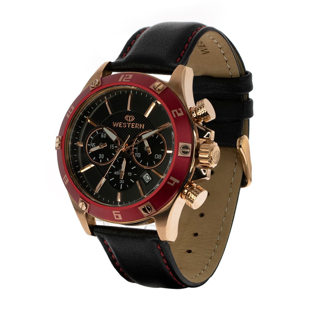 Men's Leather Strap Chronograph Watch W8796G