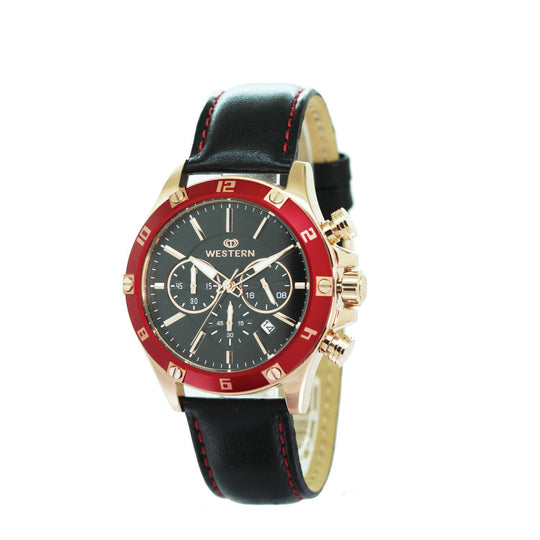 Men's Leather Strap Chronograph Watch