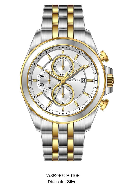 Men's Quartz Analogue Stainless-Steel Bracelet Chronograph Watch