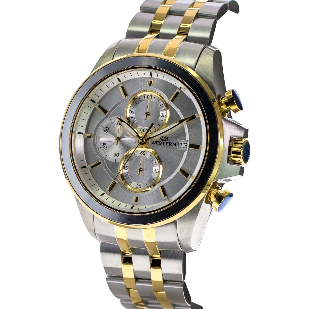 Men's Quartz Analogue Stainless-Steel Bracelet Chronograph Watch