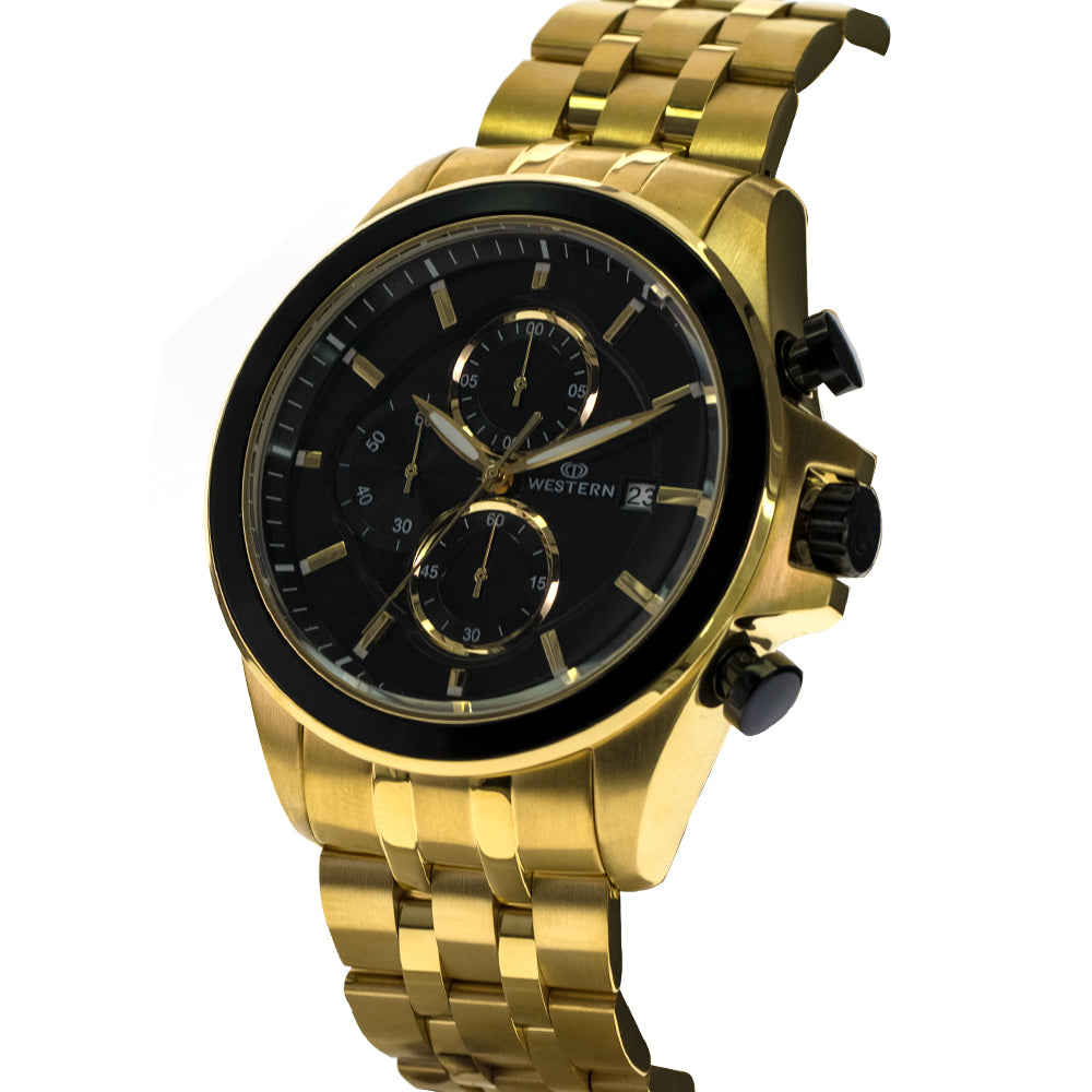 Men's Quartz Analogue Stainless-Steel Bracelet Chronograph Watch