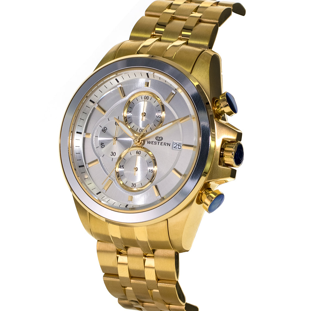 Men's Quartz Analogue Stainless-Steel Bracelet Chronograph Watch